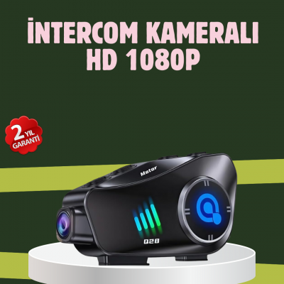 Q28 Full HD Kameralı Motosiklet Kask Kulaklığı – 45 Saat Müzik, IPX6 Su Geçirmez