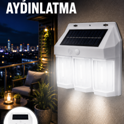 PIR Sensörlü Solar Lamba – Otomatik Şarj ve Gece Aydınlatma