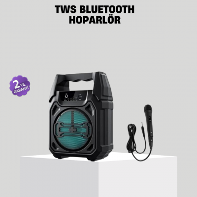 6.5 İnç Bluetooth Hoparlör Mikrofonlu Taşınabilir Karaoke ve Parti Sistemi