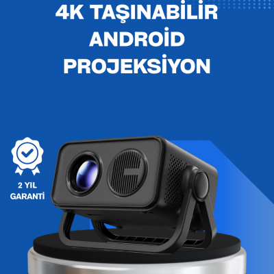 Android TV 11 İşletim Sistemli Elektrikli Odaklama Projektör
