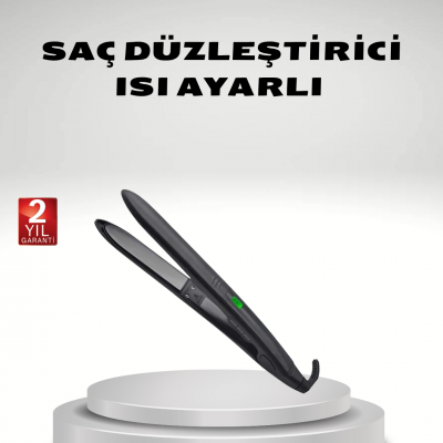 Isı Ayarlı Saç Düzleştirici Titanyum Seramik Plaka, Dijital Ekran
