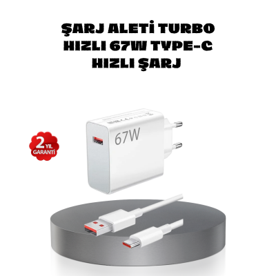67W Turbo Type-C Hızlı Şarj Adaptörü – Akıllı Koruma Çipli, Hızlı Şarj Destekli