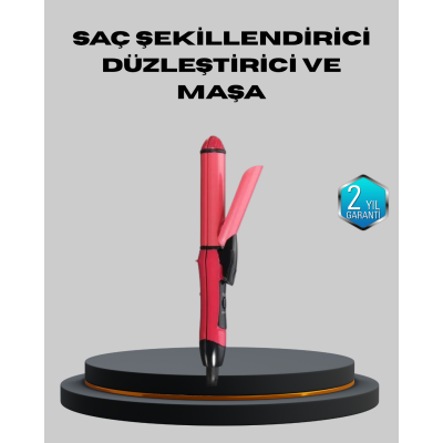 5 Kademeli Seramik Saç Düzleştirici – Düz ve Kıvırcık Mod, 26 mm Plaka, Profesyonel Saç Şekillendirme