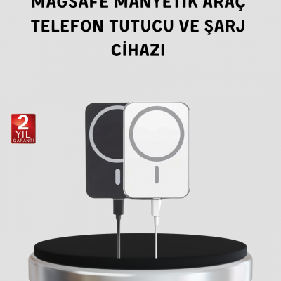 MagSafe Uyumlu Kablosuz Powerbank – Güçlü Mıknatıs, Hızlı Şarj, Kompakt Tasarım
