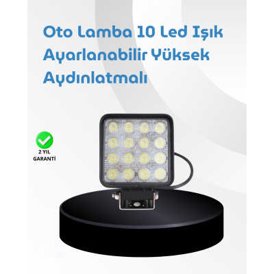 16 LED Geniş Açılı Araç Aydınlatma Farı | Yüksek Parlaklık, Dayanıklı Gövde