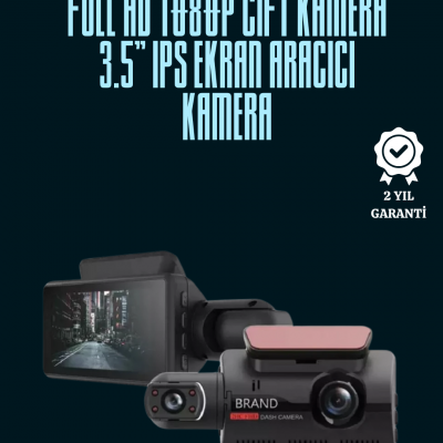 Çift Lensli Araç İçi Kamera – Park Koruma, Gece Görüş ve Tarih Damgası