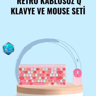 Bluetooth Klavye ve Mouse Kombinasyonu – USB Alıcılı, Kompakt, Uzun Ömürlü