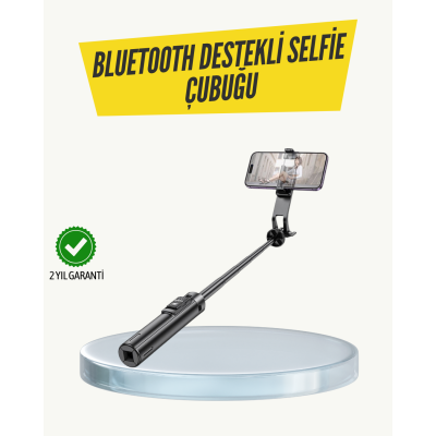 Bluetooth Selfie Çubuğu –  Katlanabilir, Uzaktan Kumandalı