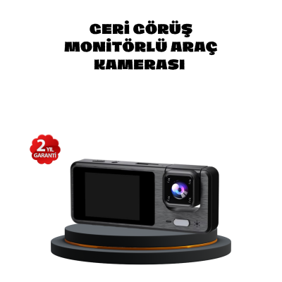 3 Kameralı Araç DVR 1080P Ön + HD Arka + İç Kamera Döngü Kayıt 2’’ Ekran
