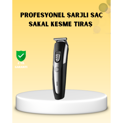 Profesyonel Saç ve Sakal Kesme Tıraş Makinesi Kablosuz Ergonomik Tasarım