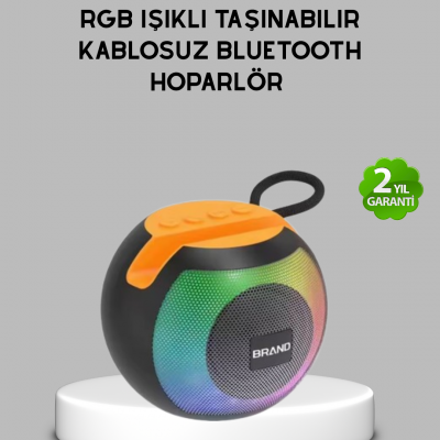Bluetooth 5.0 Hoparlör – RGB Işıklı, Güçlü Bas ve 360° Surround Ses