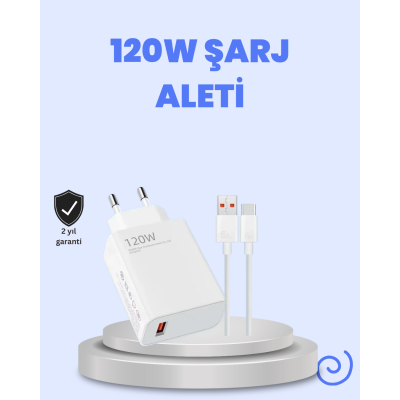 120 Watt Turbo Şarj Cihazı Xiaomi Redmi Note 10 11 12 Uyumlu