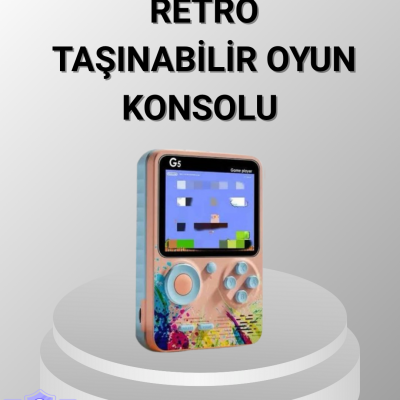 Mini Retro Oyun Konsolu 500 Oyunlu 3.0 İnç Ekran ve Şarjlı Batarya