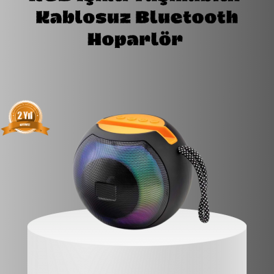 Taşınabilir Bluetooth Hoparlör – RGB Işıklı, Güçlü Bas ve 8 Saat Pil Ömrü