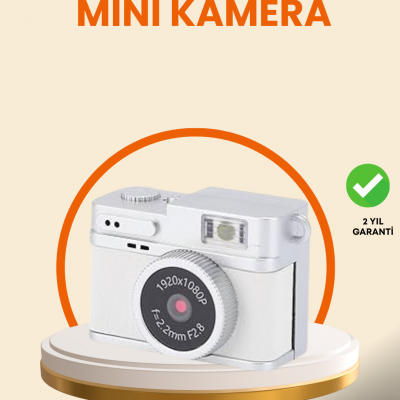 Kompakt Mini Kamera Retro Tasarım 128GB Hafıza 1080P Video