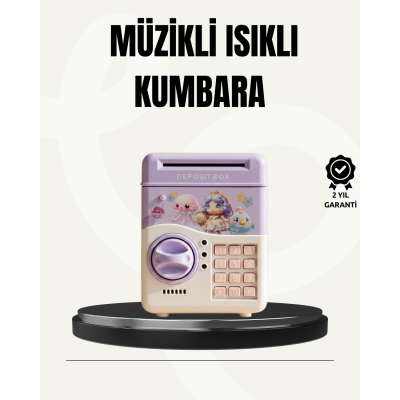 Elektronik Şifreli ATM Görünümlü Çocuk Kumbarası Mor