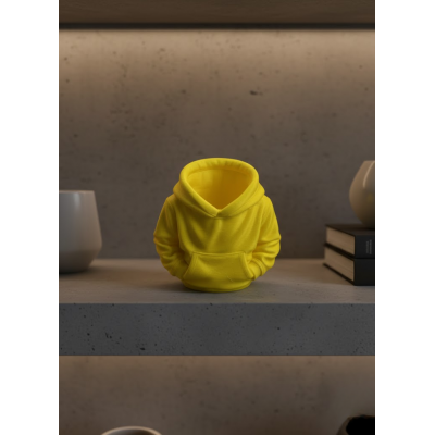 Sarı Hoodie Kalemlik 10x10 cm Masa Üstü Düzenleyici