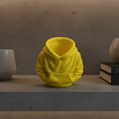 Sarı Hoodie Kalemlik 10x10 cm Masa Üstü Düzenleyici