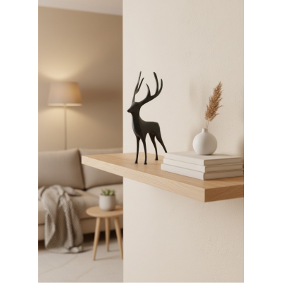 Geyik Figürü Gri Modern Salon ve Raf Dekoru