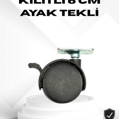 Kilitli 6 cm Masa Ayağı Tekli Döner Tekerlek