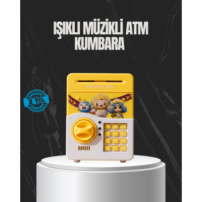 Sarı Renk Otomatik Para Çeken Şifreli Çocuk Kumbarası