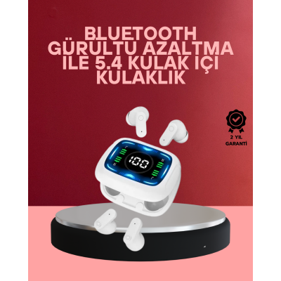 LED Ekranlı Şarj Kutulu Kablosuz Kulaklık Net Arama Özellikli