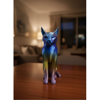 Rainbow Renkli Kedi Biblosu Dekoratif Masa ve Raf Süsü