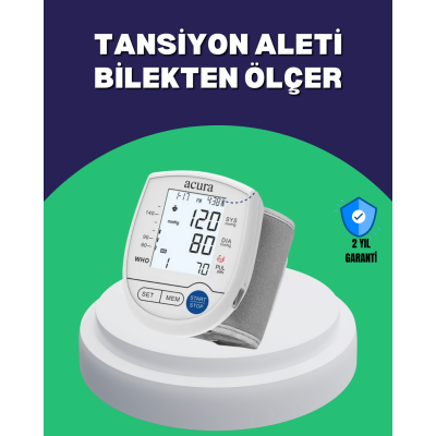 Şarjlı ve Pilli Bilek Tansiyon Ölçer Dijital Ekran Hafıza Kayıtlı