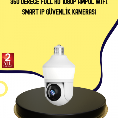1080P Görüntü Kaliteli Wi-Fi Ampul Tipi Güvenlik Kamerası