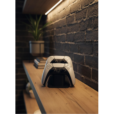İkili Gamepad Tutucu Siyah 7x18 cm Masa ve Raf Düzeni