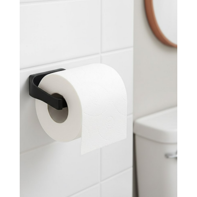 Modern Siyah Tuvalet Kağıtlığı Duvar Tipi Minimal Tasarım Peçetelik