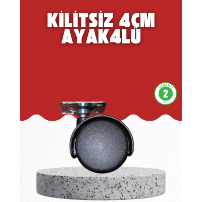 4 cm Kilitsiz Tekerlek Ayak Seti Zemin Koruyucu