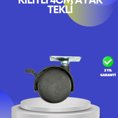 Dolap ve Raflar İçin 4 cm Kilitli Tekerlek Tekli
