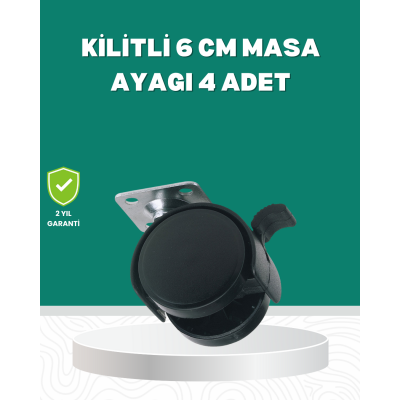 Zemin Korumalı Kilitli Ayak Tekerlek Seti 6 cm
