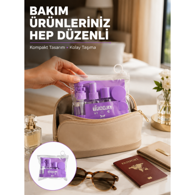 Seyahat Bakım Seti 5 Parça Sızdırmaz Şeffaf Kapaklı 30ml