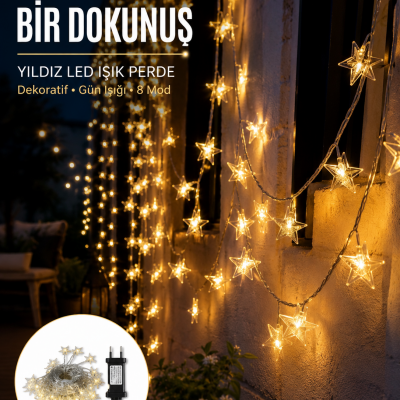 Yıldız Led Işık 5 Metre Dekoratif Aydınlatma Günışığı