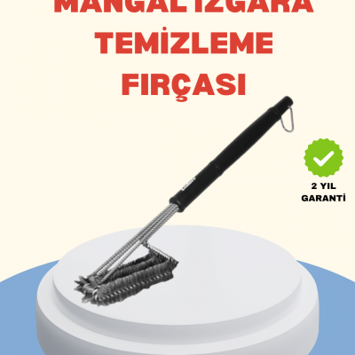 Uzun Saplı Izgara Temizleme Fırçası Çelik Telli