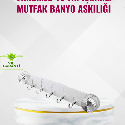 Duvar Tipi Vakumlu Askılık Şeffaf Orta Tasarımlı