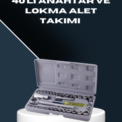 Dayanıklı Karbon Çelik 40 Parça Lokma ve Cırcır Anahtar Seti