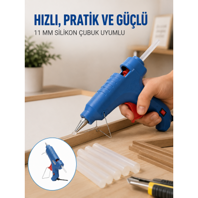40W Sıcak Silikon Tabancası 5 Silikon Hediyeli Dayanıklı Tasarım Yeni Nesil