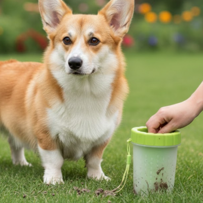 Silikon Kıllı Köpek Pati Temizleme Kabı Orta Büyük Irklar İçin Taşınabilir