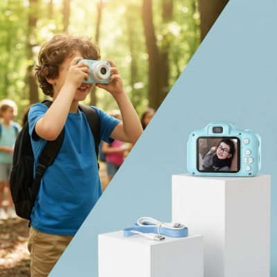 Mavi Mini HD Video Kamera Fotoğraf Çekimli Şarj Edilebilir Bataryalı Dijital Kayıt Cihazı