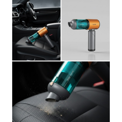 Araç İçin El Tipi Süpürge Güçlü Motor ve Uzun Pil Ömrü