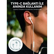 Type C Kablolu Kulak İçi Kulaklık Net Ses ve Güçlü Bas Deneyimi Yeni Nesil