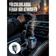 Araç İçi Çok Fonksiyonlu Şarj Cihazı Hava Nemlendirici Aroma ve Yıldız Işık Yeni Nesil