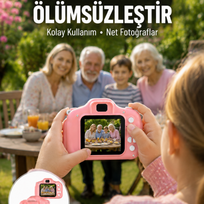 Taşınabilir HD Dijital Kamera Video Kayıt Fotoğraf Çekim USB Bağlantılı Şarjlı Yeni Nesil