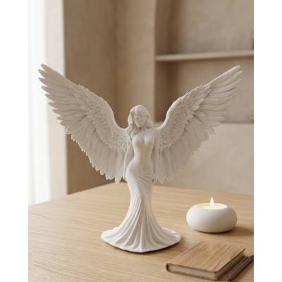 Estetik Melek Kadın Figürlü 3D Dekoratif Biblo Modern Salon Dekoru