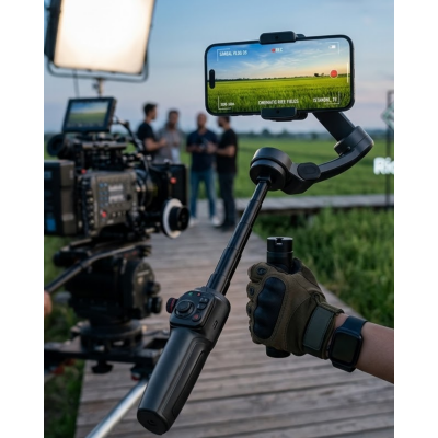 Profesyonel Telefon Video Sabitleyici Gimbal Stabilizer Vlog Aparatı