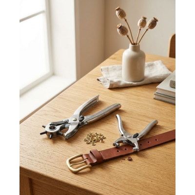 Kemer Delme Pensesi 2li Set Deri Ürünler İçin Pratik Delik Açma Aparatı