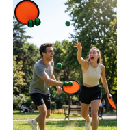 Cırt Cırtlı Top Yakalama Oyunu Seti 2 Kişilik Eğlenceli Bahçe Plaj Oyuncağı